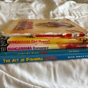 Lot of 5 Manga Drawing Books Ben Krefta Chris Hart Scholastic Anime Art
